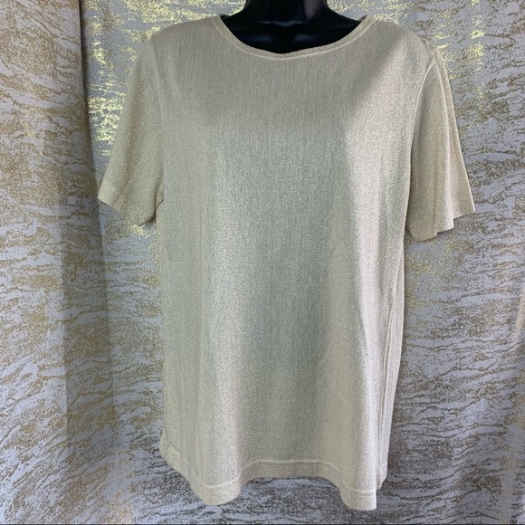 Cleo Ivory/Gold Shimmer Knitted Duster With Matching gold Top Size S - Picture 9 of 12